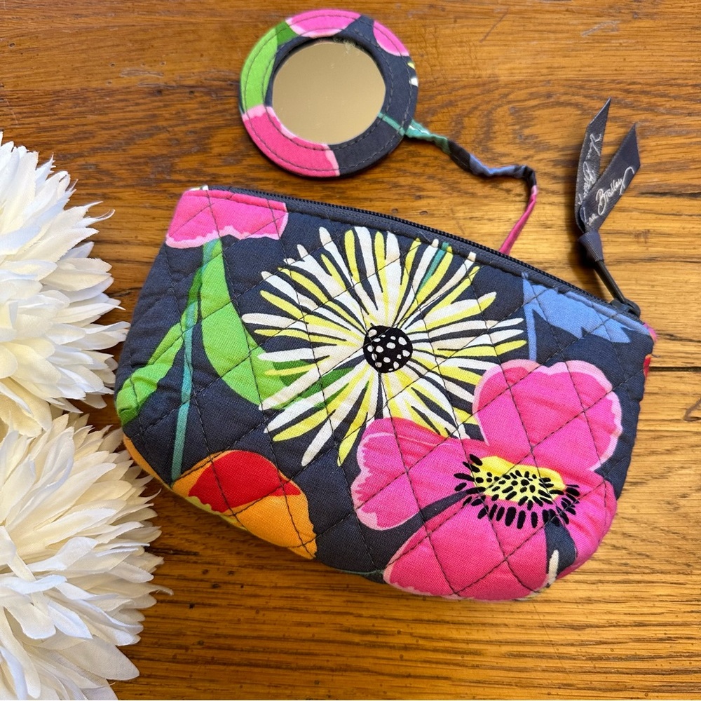 Vera Bradley Jazzy Blooms Cosmetics Bag with Mirror